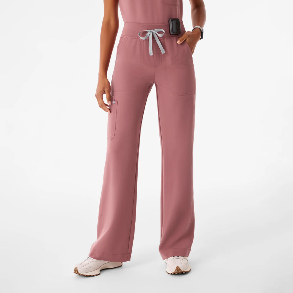 FIGS Womens Isabel High-Rise Wide-Leg Scrub Pant