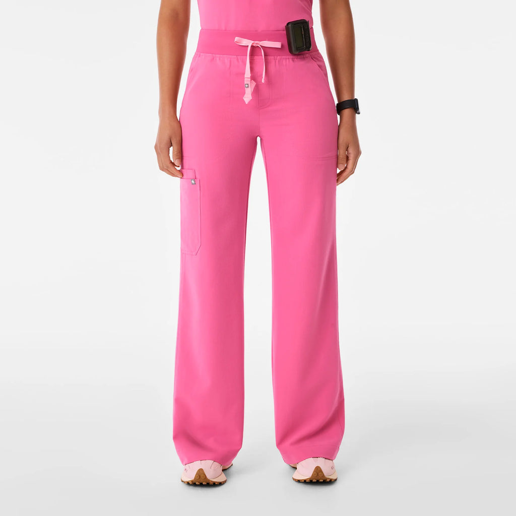 FIGS Womens Isabel High-Rise Wide-Leg Scrub Pant