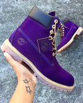 Timberland Premium 6 inch Lace Up Waterproof Boot For Youth In Dark Purple