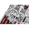 CARTMAN 205 Piece Ratchet Wrench Tool Set 1/4″ & 3/8″ & 1/2″ Drive with SAE/Metric Sockets Kit in Plastic Toolbox