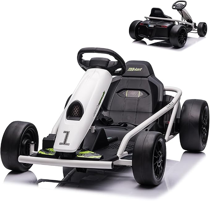 24V Kids Go Kart with Drift Mode, Up to 8 MPH, Safety Gear Included