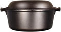 Lodge Cast Iron Double Dutch Oven – Pre-Seasoned 2-in-1 Cast Iron Cookware – Pot & Skillet Combo – Even Heat Retention – Oven-Safe, Versatile Pot – 5 Quart
