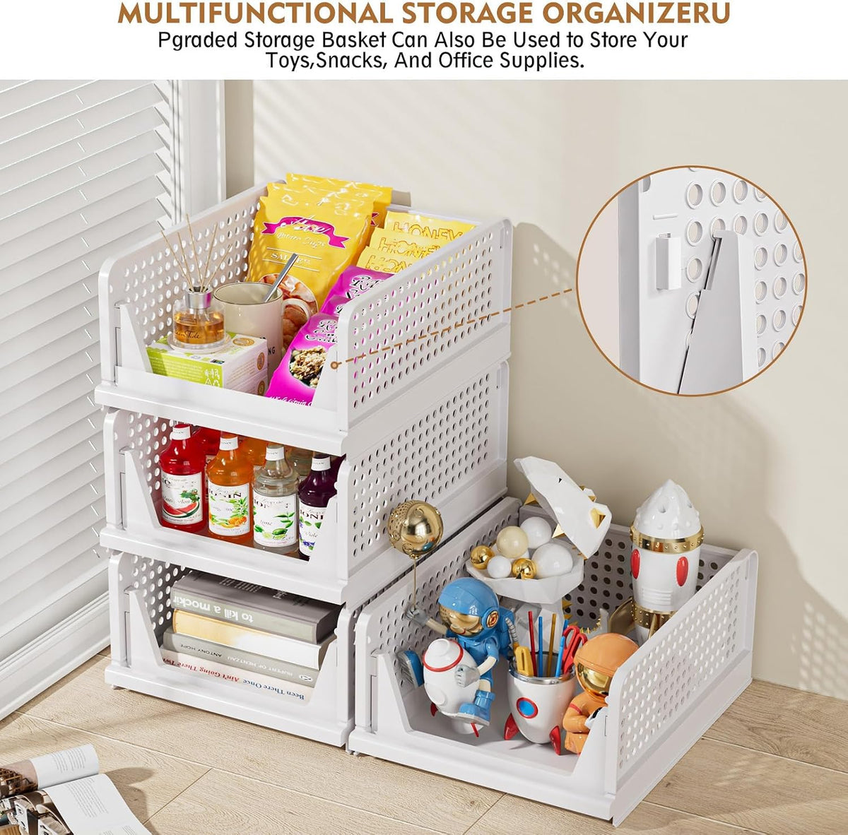 Upgraded Closet Organizers and Storage, Stackable Closet Organizer Basket