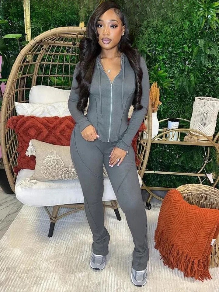 Stripe Patchwork Women Tracksuit 2 Piece Set Hooded Zip Crop Tops+Leggings Matching Sporty