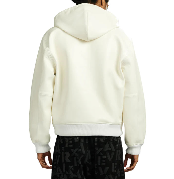 Avirex Script Nappa Leather Hoodie Snow White