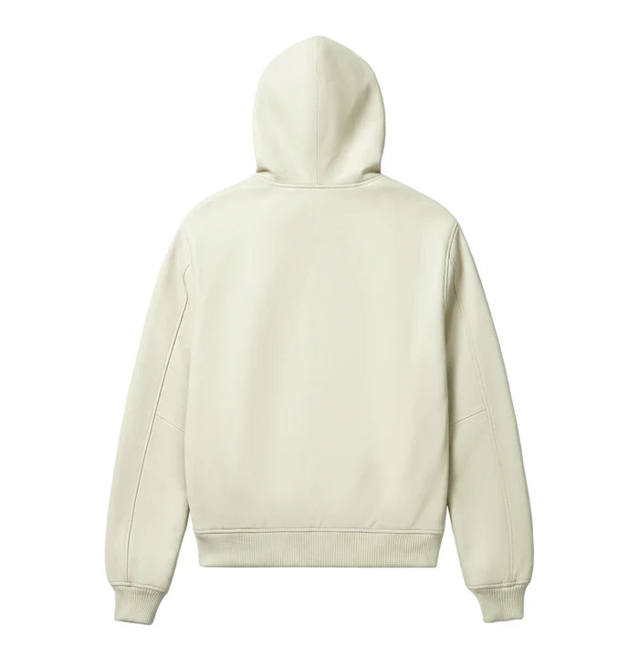 Avirex Script Nappa Leather Hoodie Snow White