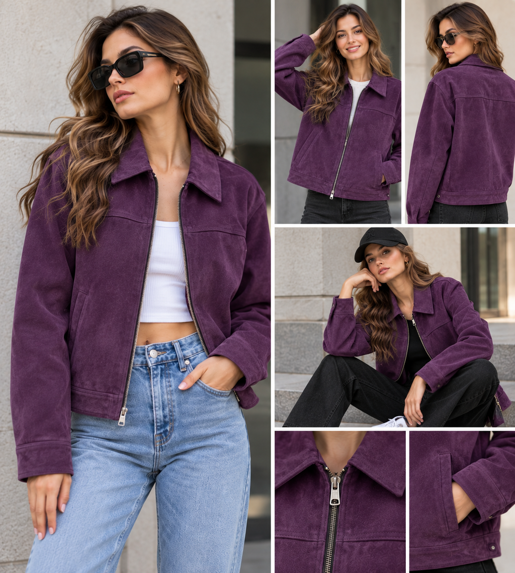Oversized leather jacket
