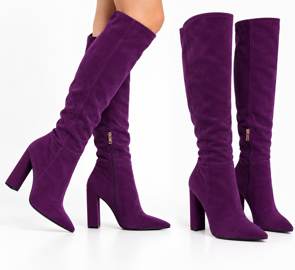Women's long boots Purple