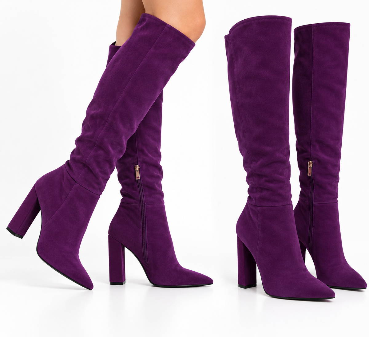 Women's long boots Purple