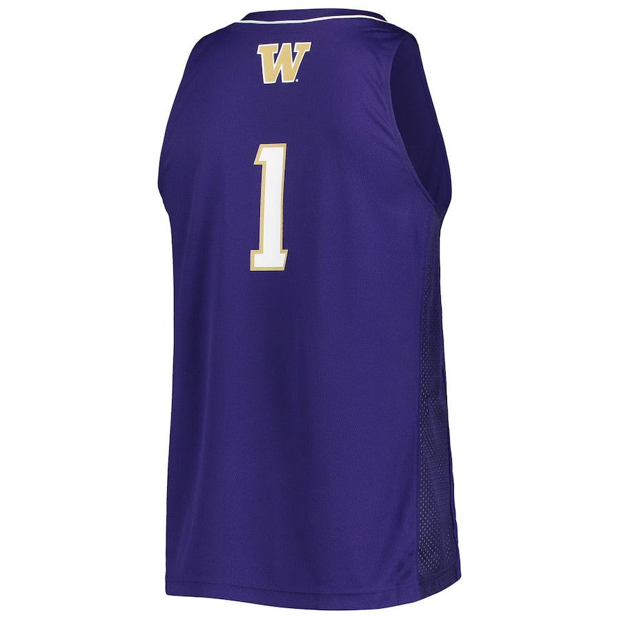 Men's adidas #1 Purple Washington Huskies Team Swingman Basketball Jersey