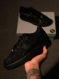 Nike Air Force 1 Black Glitter x Purple Bottom