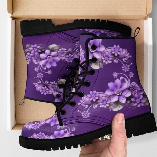 The Amazing Purple Flower Boots For You