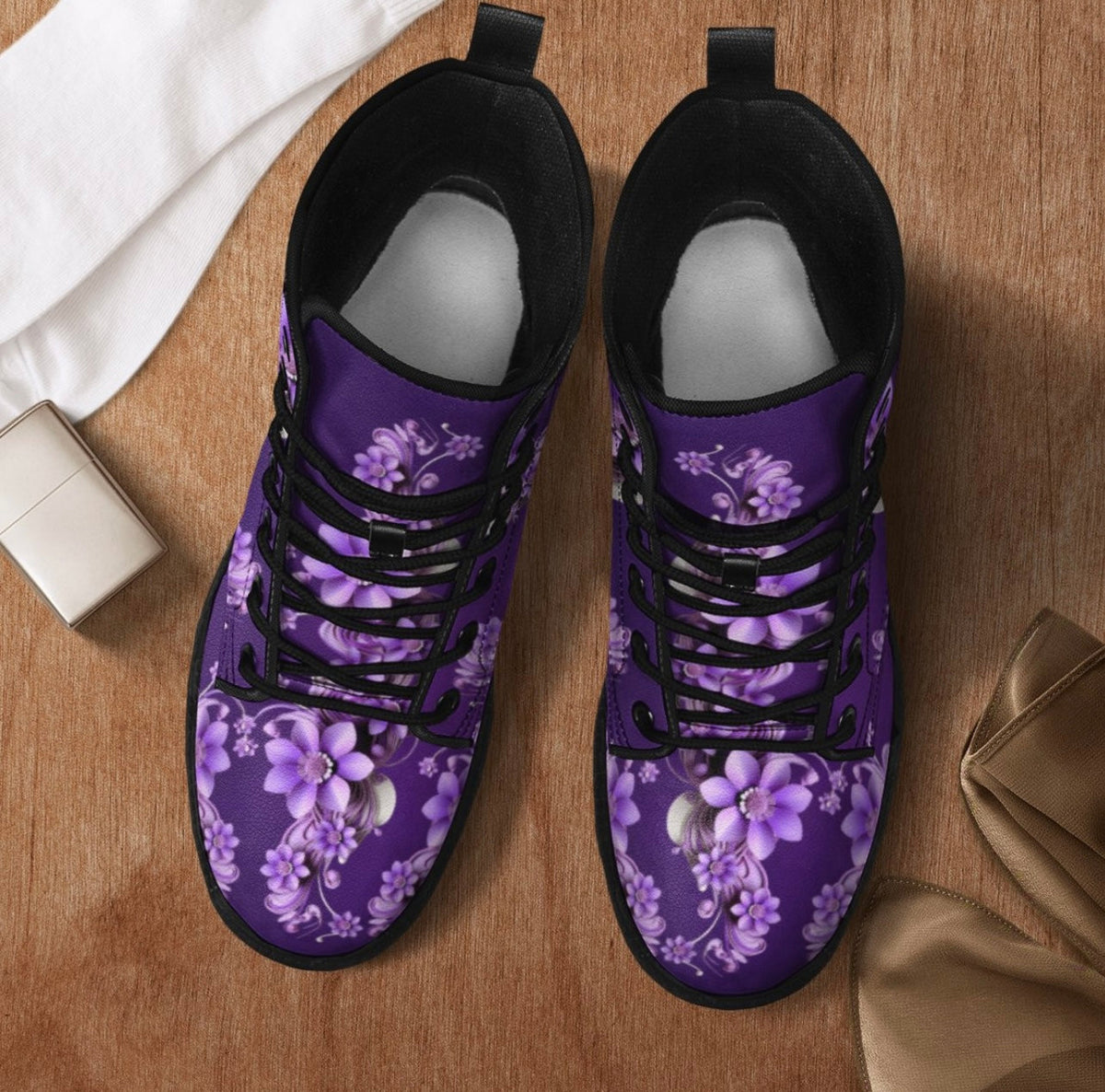The Amazing Purple Flower Boots For You