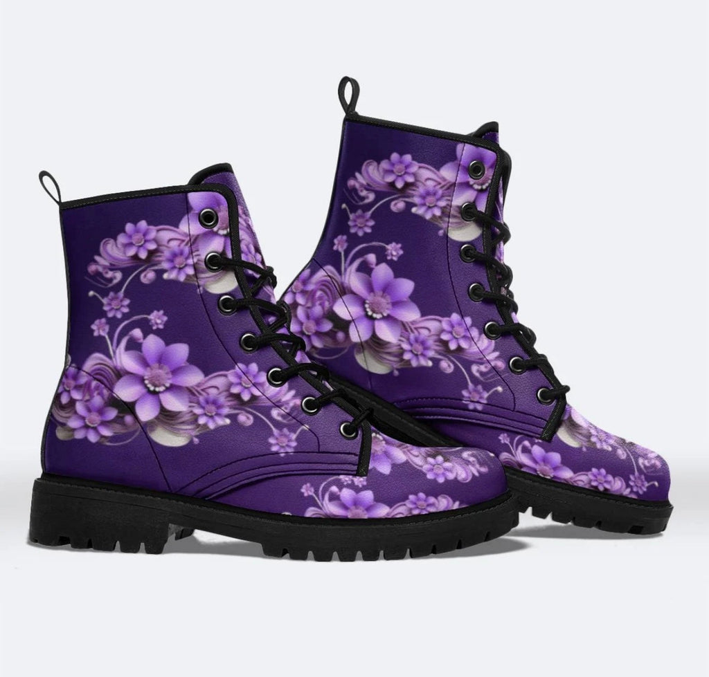 The Amazing Purple Flower Boots For You