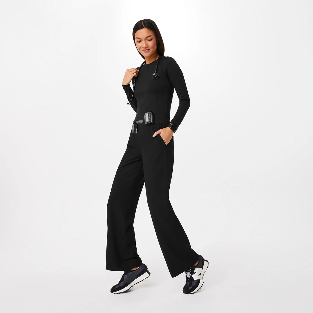 FIGS Womens Isabel High-Rise Wide-Leg Scrub Pant