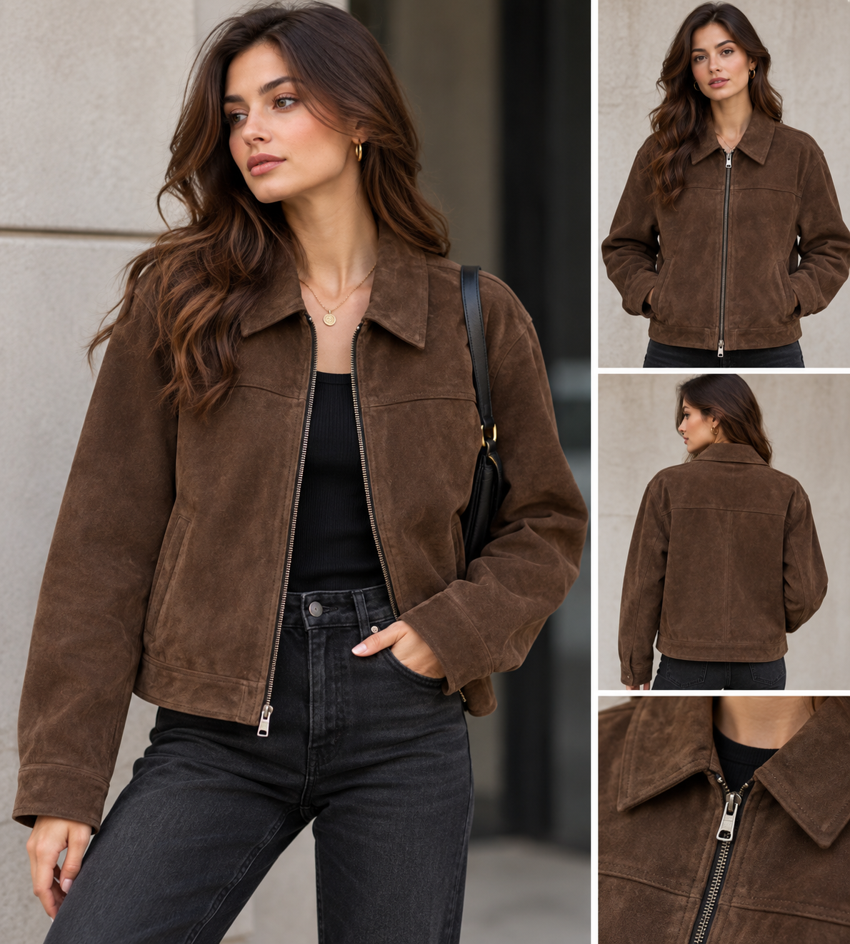 Oversized leather jacket