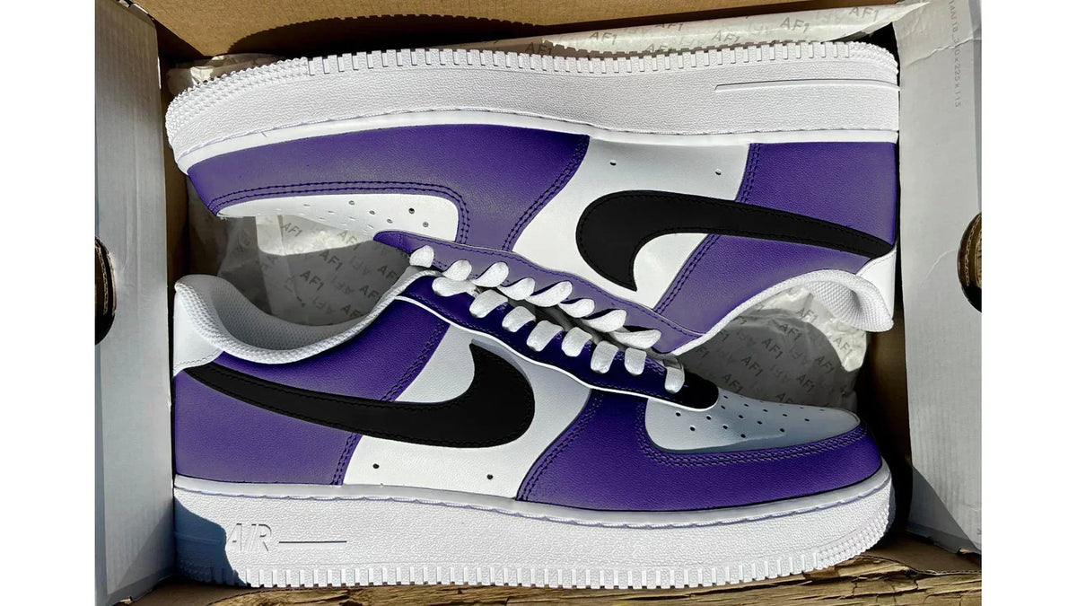 Custom Purple & Black Air Force 1's
