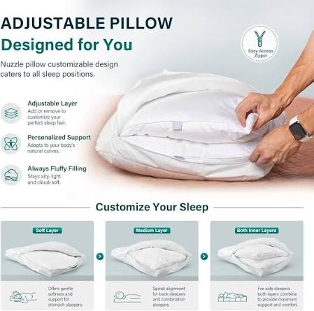 Nuzzle Side Sleeper Pillow – Cradles Head and Keeps Spine Aligned