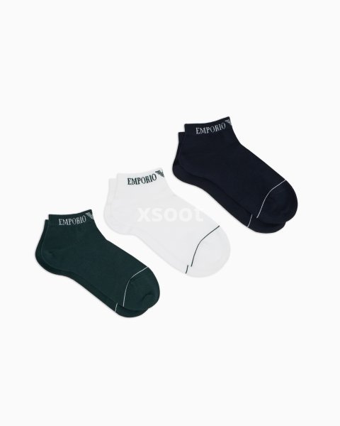 Buy Extended Logo Ankle Socks 3-Pack | Streetwear Style Cushioned Everyday Socks