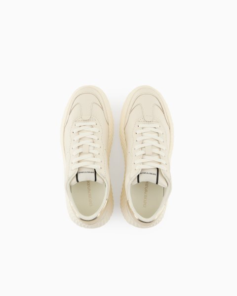Buy Chunky Leather Sneakers with Gold Back Detail Online
