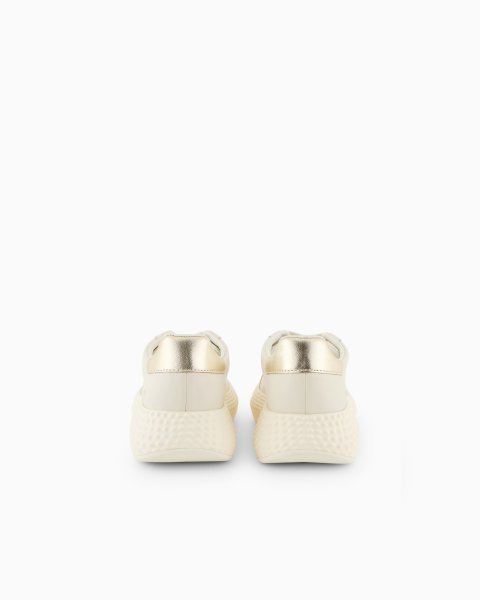 Buy Chunky Leather Sneakers with Gold Back Detail Online