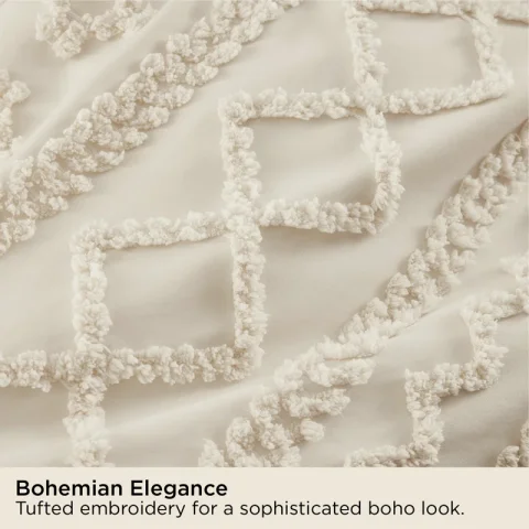 Buy Bedsure Tufted Boho Farmhouse Comforter Set Online | Soft All-Season Bedding Set for Cozy Bedrooms