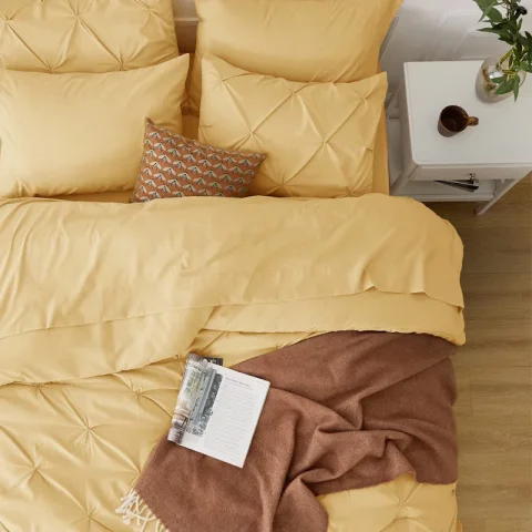 Buy Bedsure Pintuck Pinch Pleat Bedding Set Online | Elegant All-Season Bed-in-a-Bag Comforter Set
