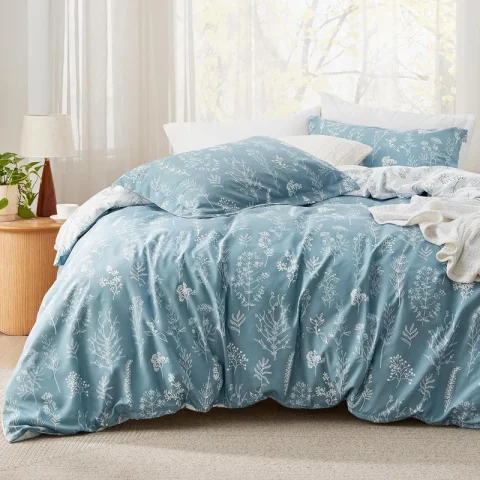 Buy Bedsure Reversible Floral Comforter Set (89GSM) | Soft All-Season Botanical Bedding Collection