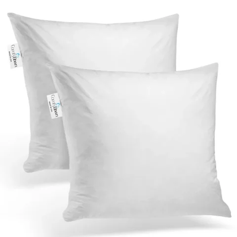 Buy Decorative Down Feather Pillow Inserts (Set of 2) | Premium Soft Cushion Fillers for Sofa & Bed Décor