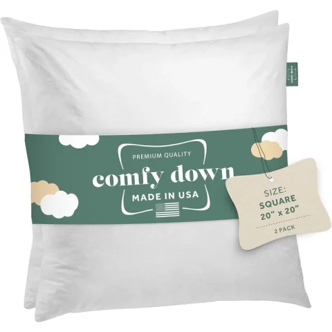 Buy Decorative Down Feather Pillow Inserts (Set of 2) | Premium Soft Cushion Fillers for Sofa & Bed Décor