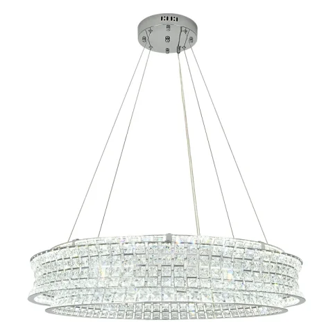 Buy Horst LED Drum Chandelier Online | Modern Crystal LED Ceiling Lighting Fixture for Luxury Interiors