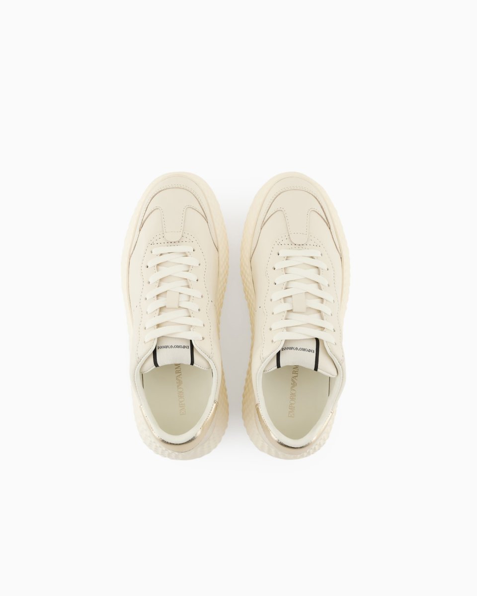 Buy Chunky Leather Sneakers with Gold Back Detail Online