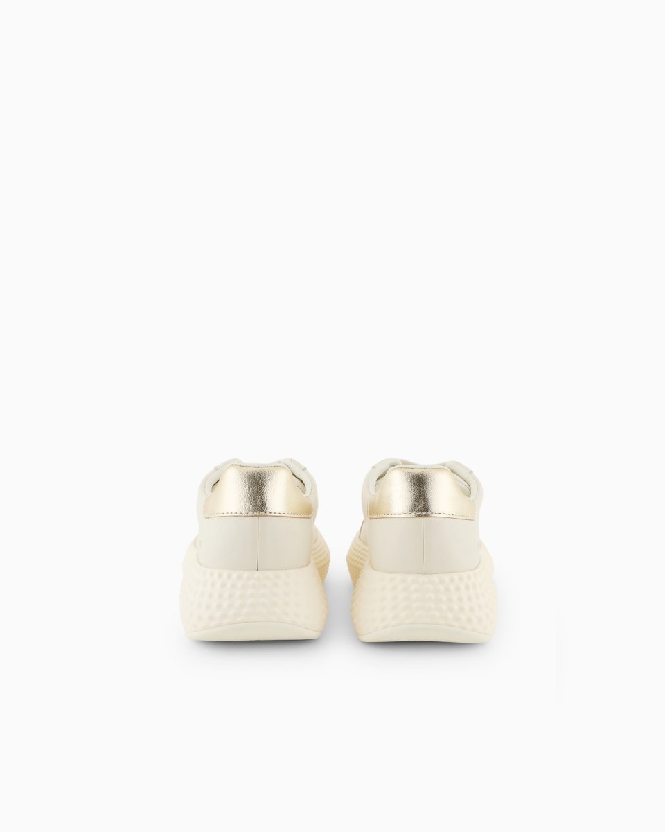 Buy Chunky Leather Sneakers with Gold Back Detail Online