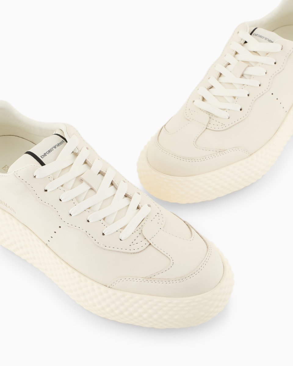 Buy Chunky Leather Sneakers with Gold Back Detail Online