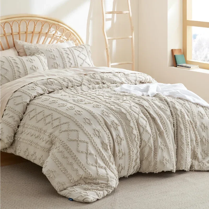 Buy Bedsure Tufted Boho Farmhouse Comforter Set Online | Soft All-Season Bedding Set for Cozy Bedrooms