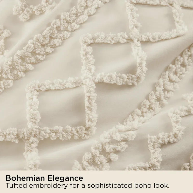 Buy Bedsure Tufted Boho Farmhouse Comforter Set Online | Soft All-Season Bedding Set for Cozy Bedrooms