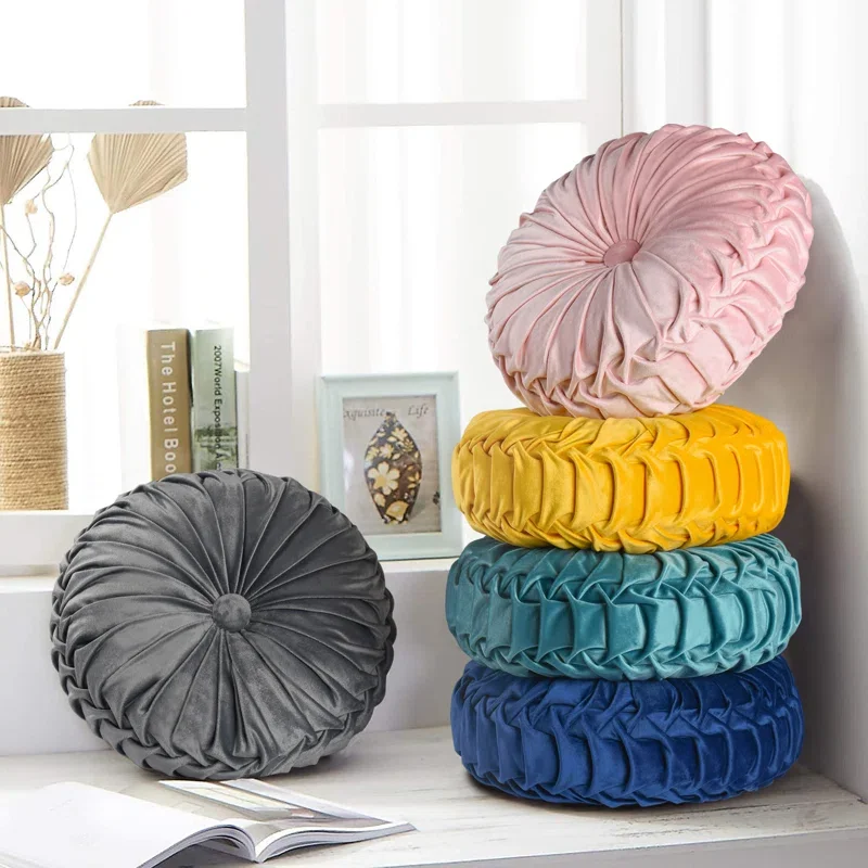 Buy Velvet Round Throw Pillow Covers (Set of 2) | Luxury Decorative Cushion Covers for Elegant Home Décor