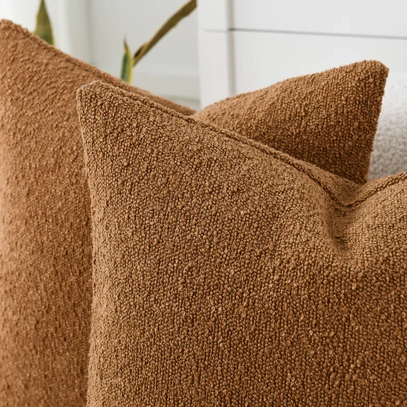 Buy Textured Bouclé Pillow Covers (Set of 2) | Modern Cozy Decorative Cushion Covers for Home Décor