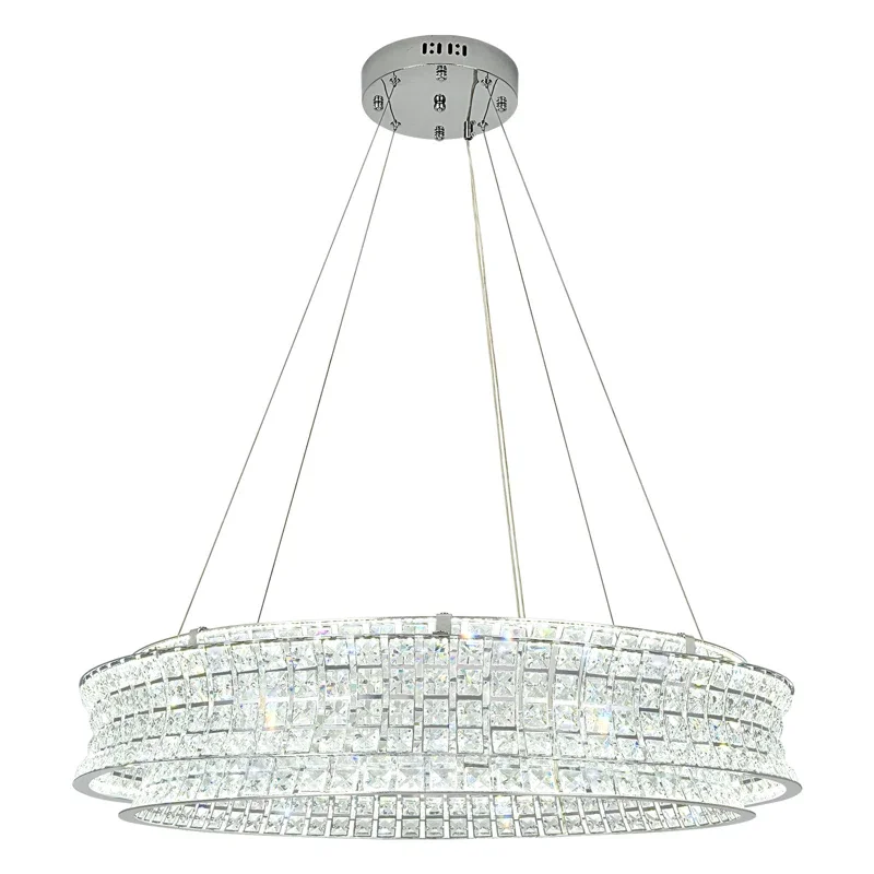 Buy Horst LED Drum Chandelier Online | Modern Crystal LED Ceiling Lighting Fixture for Luxury Interiors