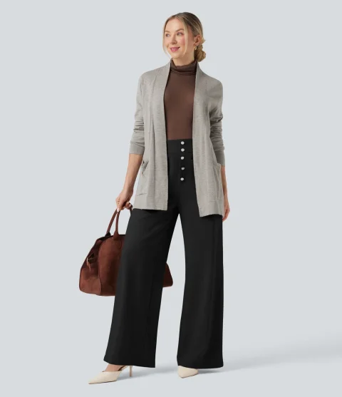 Buy Halara Flex High-Waisted Wide Leg Work Pants | Women's Comfortable Stretch Office Trousers