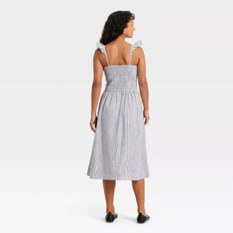 Buy Universal Thread Western Smocked Midi Dress | Women's A-Line Midi Dress for Casual and Country-Inspired Style