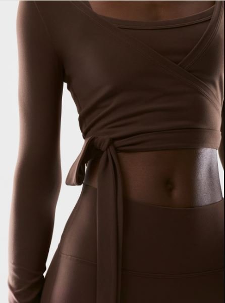 Golden Butter Focal Wrap Blouse | Women's Long Sleeve Wrap Top for Elegant Everyday Style | XSOOT