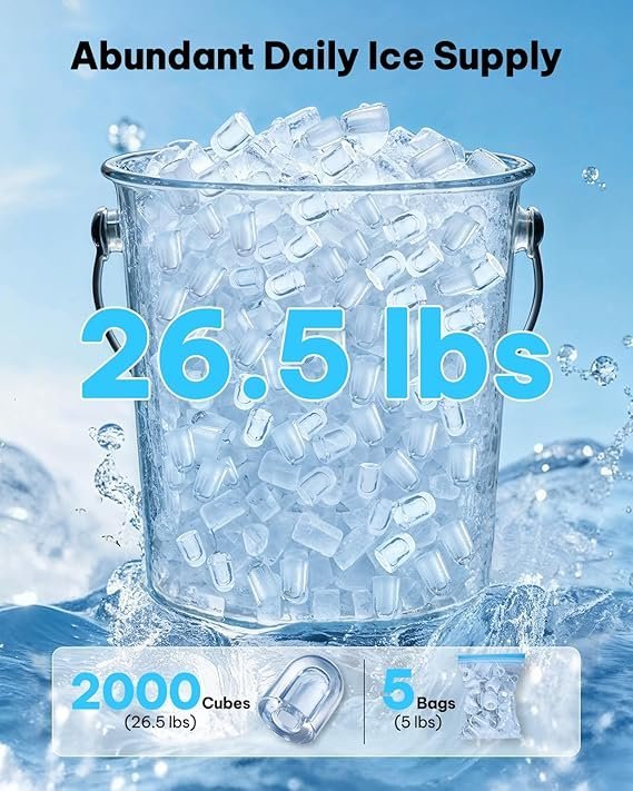 Buy Silonn Countertop Ice Maker Online | Fast 26.5 lbs/24H Bullet Ice Machine for Home & Office