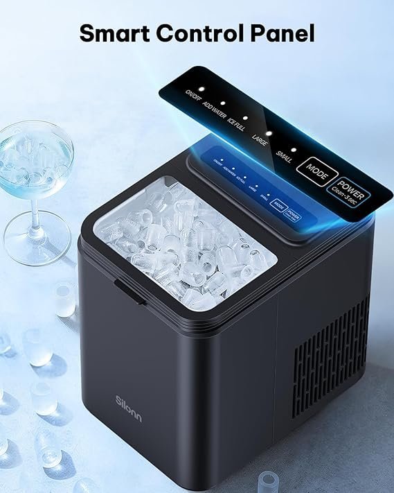 Buy Silonn Countertop Ice Maker Online | Fast 26.5 lbs/24H Bullet Ice Machine for Home & Office