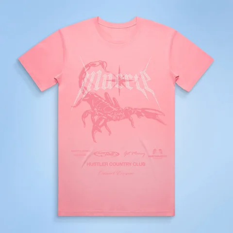 Buy Authentic Rhinestone Scorpion Country Club Tee Pink Online