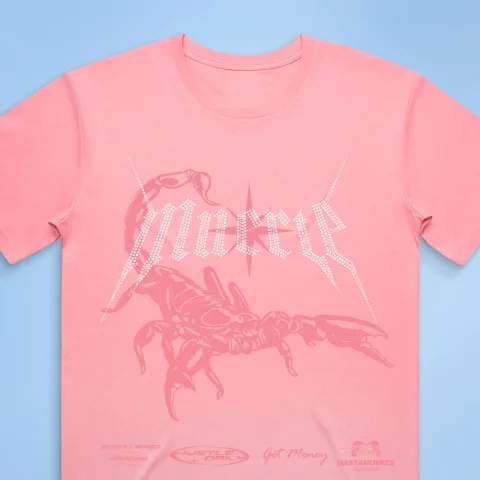 Buy Authentic Rhinestone Scorpion Country Club Tee Pink Online