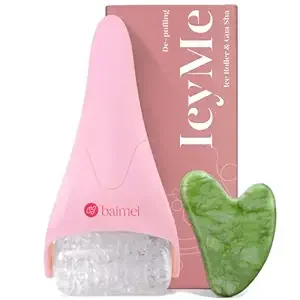 Buy BAIMEI IcyMe Ice Roller & Gua Sha Set – Pink | Facial Massage & Skincare Tool Kit
