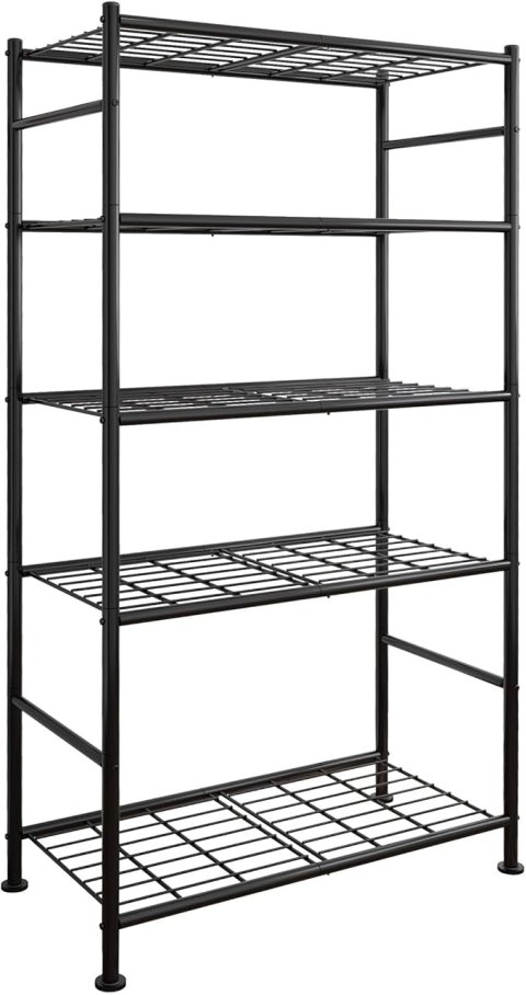 Sakugi 5 Tier Heavy Duty Storage Shelves | Metal Garage Shelving Unit for Pantry Kitchen Closet and Home Organization