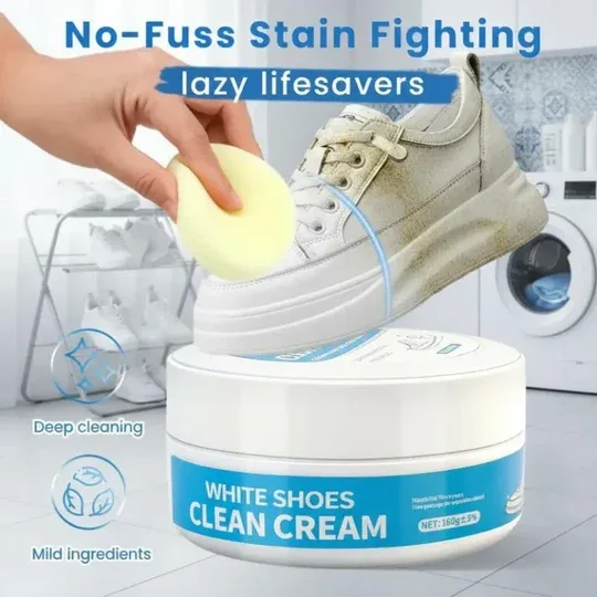 White Shoe Cleaning Cream | Viral Sneaker Cleaner for White Shoes and Instant Shoe Restoration