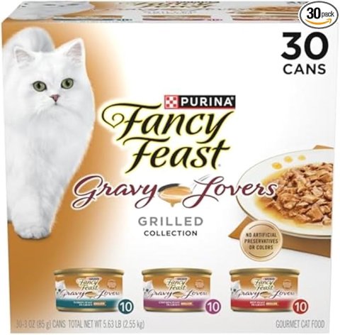 Buy Purina Fancy Feast Gravy Lovers Wet Cat Food Variety Pack 30 Cans | Gourmet Poultry and Beef Cat Food in Rich Gravy